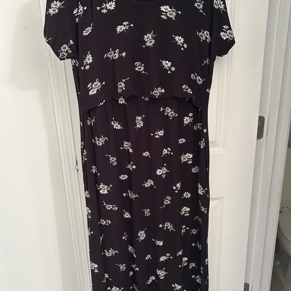 Smallshow Women's Maternity Nursing Dresses Split Long Dress for Breastfeeding - Picture 3 of 4